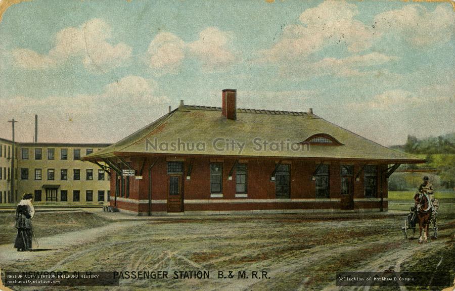 Postcard: Newport, New Hampshire. Passenger Station, Boston & Maine Railroad